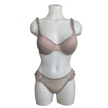 Night Flight Destekli Fırfırlı Sütyen Takımı Vizon Renk Kod 2137