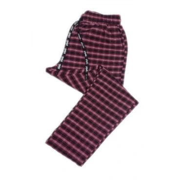 Pijalüx Erkek  Kareli Poplin Cepli Alt Pijama