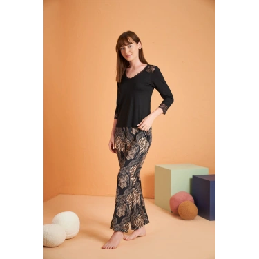Pjs 28040 Kadın V Yaka Pijama Takım