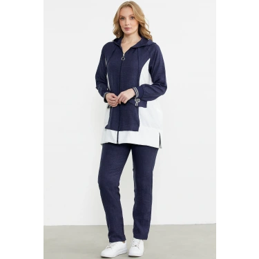 Sementa 76448 Keten Görünümlü Kapüşonlu Tunik Takım