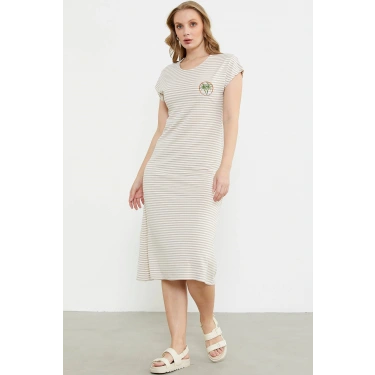 Sementa 77489 Nakış Detaylı Marine Penye Elbise