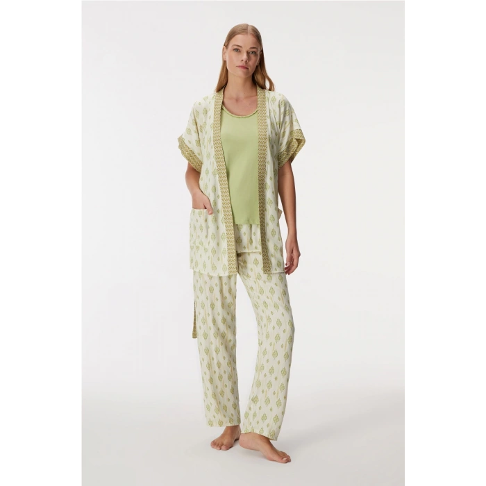 Anıl 11421 Kadın Sabahlık, Atlet Ve Pantolon Takım