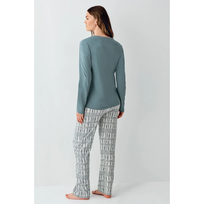 Arnetta 3406-x Kadın Battal Uzun Kol Pijama Takım