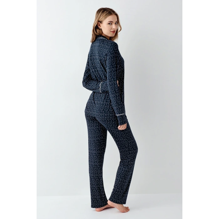 Arnetta 3430-s Kadın Gömlek Yaka Pijama Takımı