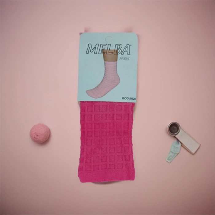 Melba Kareli Polymid Soket Çorap