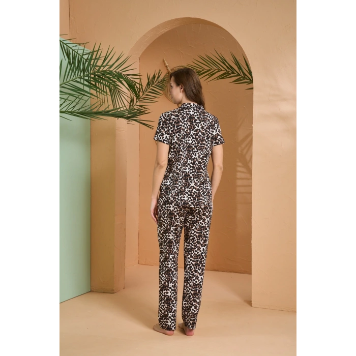 Pjs 27063 Kısa Kol Gömlek Yaka Patlı Pijama Takımı