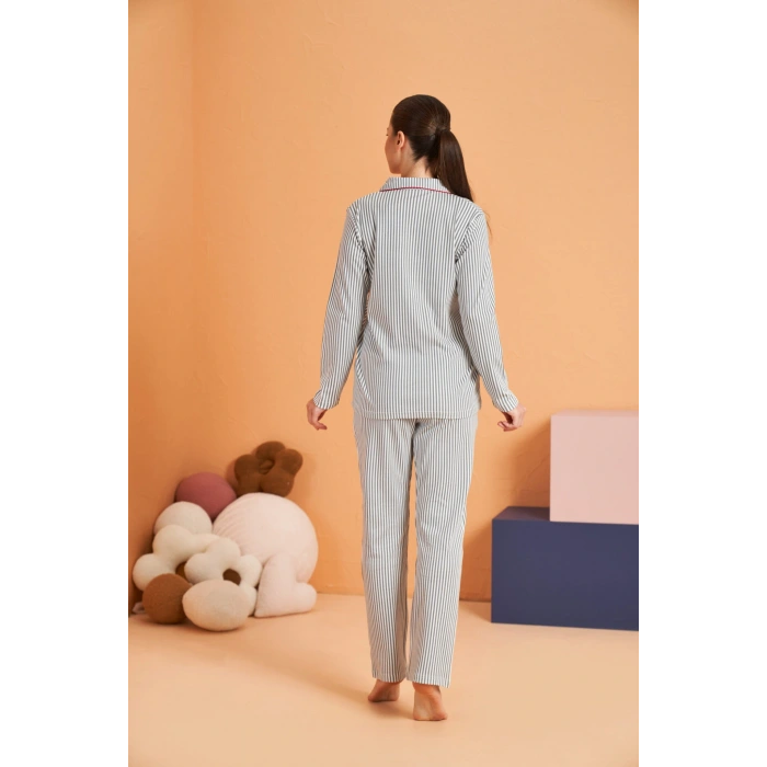 Pjs 28064 Kadın Düğmeli Pijama Takım