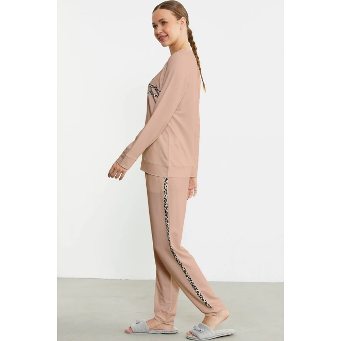 Sementa 76446 Leopar Çizgili Jogger Pijama Takım