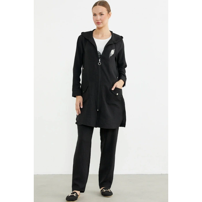 Sementa 76473 Büyük Beden Keten Görünümlü Üçlü Takım