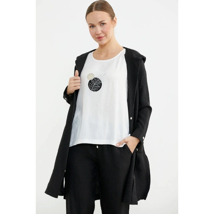 Sementa 76473 Büyük Beden Keten Görünümlü Üçlü Takım