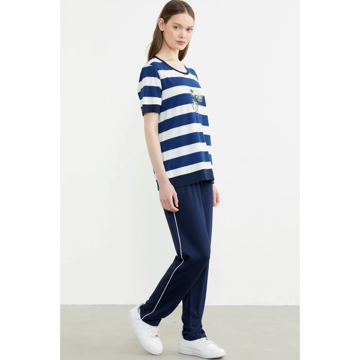 Sementa 76476 Rahat Kalıp Çizgili Pantolon Takım