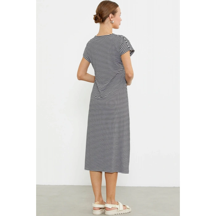 Sementa 77489 Nakış Detaylı Marine Penye Elbise