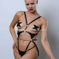 Ağ Bölgesi Açık Deri Body Harness, Deri Fantezi Giyim, Clubwear - Brf1170