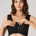 Balensiz Desteksiz Dolgusuz Geniş Askılı Toparlayıcı Önden Açılan Sırt Destekli Küçültücü Sütyen Siyah