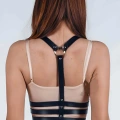 Bayan İç Giyim - Kadın Fantazi Giyim Modelleri - Deri Boyun Göbek Harness - Brf583