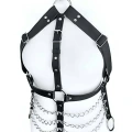 Büyük Beden Zincirli Deri Göğüs Harness - Brf531