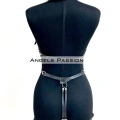 Deri Body Harness, Zincir Ve Kelepçeli Fantezi İç Giyim - Brf1098