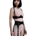 Deri Fantezi Jartiyer Takım, Erotik Deri İç Giyim - Brf1233