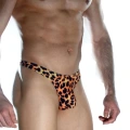 Erkek  Arkası Metalli Leopar Tanga Çamaşır