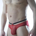 Erkek Kırmızı Tül Fantezi Slip İç Çamaşırı