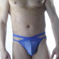 Erkek Mavi Tül Fantezi Tanga İç Çamaşırı