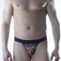 Erkek Renkli Desenli Jockstrap İç Giyim
