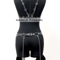 Erotik Deri Jartiyer Harness Takım, Kadın Fantezi İç Giyim - Brf1220