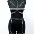 Fantazi İç Giyim Zincirli Erotik Harness Takım - Brf1081