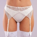 Golshan Gala Lace Garter Belt, Kadın Dantelli Ekru Jartiyer