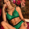 Golshan Gaudi Brazilian Slip, Kadın Dantel Brezilyan Yeşil Külot