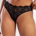 Golshan Gcolors Brazillian Külot, Kadın Dantelli Siyah Brezilyan Külot