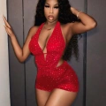 Kadın Kırmızı Parlak Fantezi Gece Elbisesi 5039