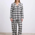 Kareli Flanel Görünümlü Uzun Kollu 2li Pijama Takımı