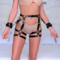 Kelepçeli Fantazi Harness, Deri Fantezi İç Giyim - Brf1022