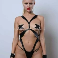 Kelepçeli Full Body Harness Set, Deri Fantezi İç Giyim, Bayan İç Giyim - Brf1102