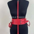 Kelepçeli Şık Deri Harness Takım, Kadın Fantezi Giyim - Brf869