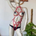 Kırmızı Deri Dansçı Özel Harness