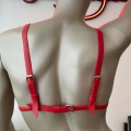 Kırmızı Deri Sütyen Harness
