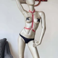 Kırmızı Göğüs Dekolteli Şık Harness