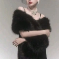 Kürk Orijinal Siyah Seksi Omuzluk Şık Kürk