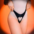 Önü Açık Kalpli Fantazi G-string, Deri Külot Harness - Brf1277