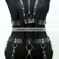 Püslüllü Deri Harness Takım, Püsküllü Elbise Aksesuarı - Brf768