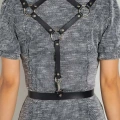 Seksi Deri Arkası Üçgen Detaylı Giysi Üzeri Bel Kemeri Harness - Brf1181