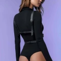 Seksi Göğüs Üzeri Şık Harness - Deri Kadın Harness - Kadın Deri İç Giyim - Brf580