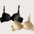 Ten-siyah 2li Mikro Kumaş İçi Boş Balenli Günlük Desteksiz Sütyen