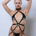 Vegan Deri Harness, Full Body Deri Harness, Erotik Deri İç Giyim - Brf1331