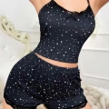Yıldız Desenli Askılı Şortlu Pijama Takımı