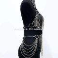 Zincirli Deri Harness, Deri Dansçı Kostüm, Choker Detaylı Deri Harness - Brf1397