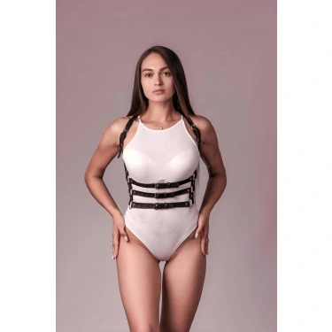 3 Sıralı Göğüs Harness, Club Aksesuar, Seksi Deri Dans Aksesuarı - Brf600