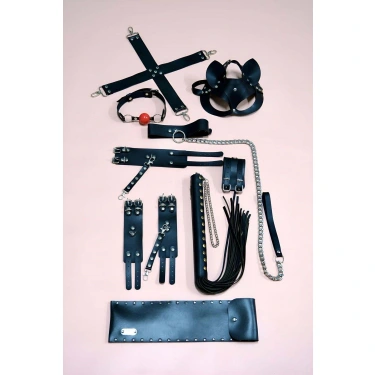 7li Fantezi Kırbaç Set, Kelepçe Takım, Ayak Kelepçesi, Kedi Maskesi - Brf1309